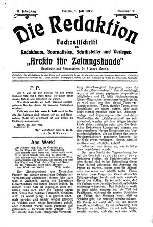 Die Redaktion vom 01.07.1912