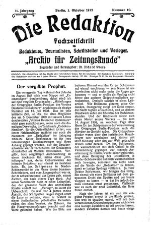 Die Redaktion vom 01.10.1912