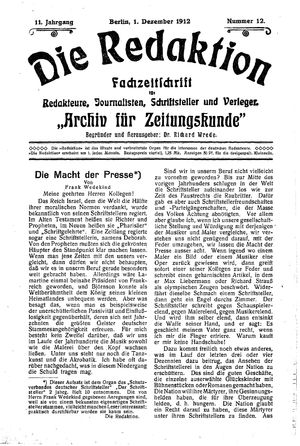 Die Redaktion vom 01.12.1912