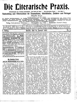 Die literarische Praxis on Jan 21, 1905