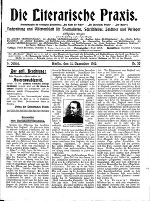 Die literarische Praxis vom 11.12.1905