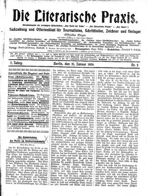 Die literarische Praxis on Jan 21, 1906