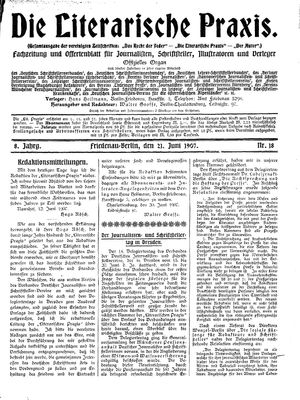 Die literarische Praxis on Jun 21, 1907