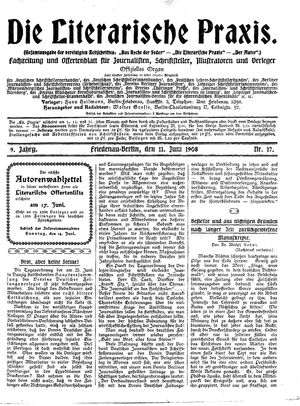 Die literarische Praxis vom 11.06.1908