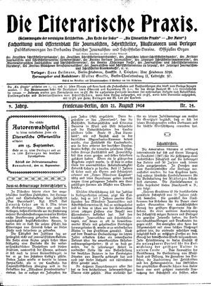 Die literarische Praxis vom 21.08.1908