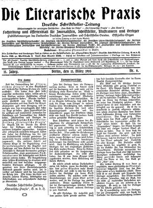 Die literarische Praxis on Mar 11, 1910