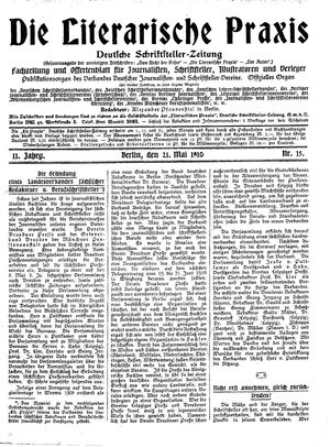 Die literarische Praxis vom 21.05.1910