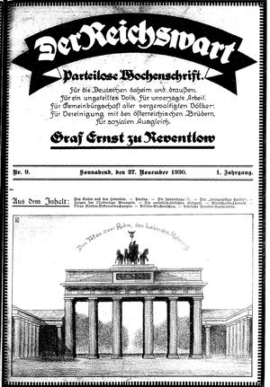 Reichswart vom 27.11.1920