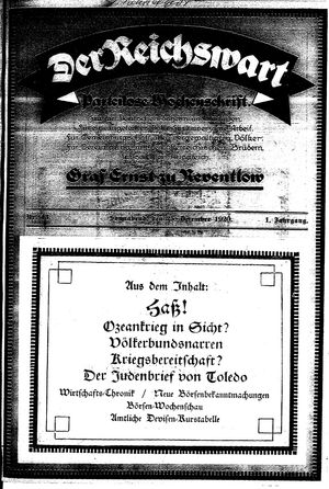 Reichswart vom 25.12.1920