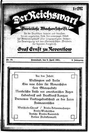 Reichswart vom 09.04.1921