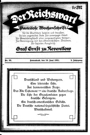 Reichswart vom 18.06.1921
