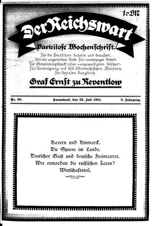 Reichswart vom 23.07.1921
