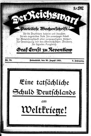 Reichswart vom 20.08.1921