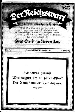 Reichswart vom 27.08.1921