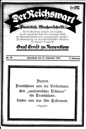 Reichswart vom 17.09.1921