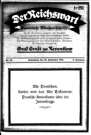 Reichswart vom 24.09.1921