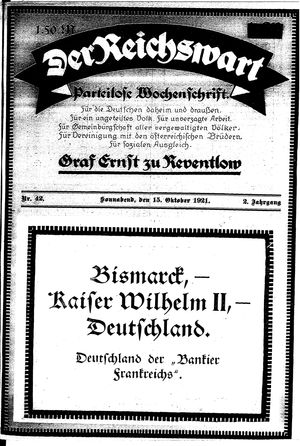 Reichswart vom 15.10.1921