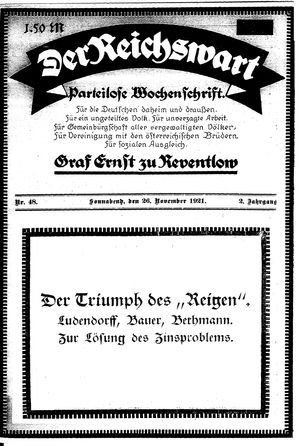 Reichswart vom 26.11.1921