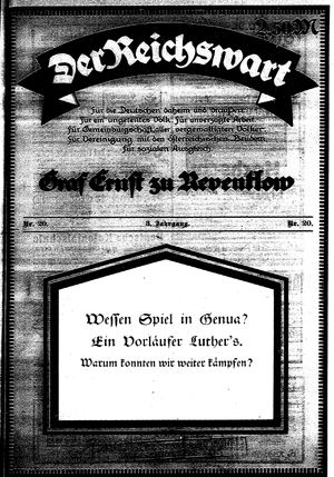 Reichswart vom 20.05.1922