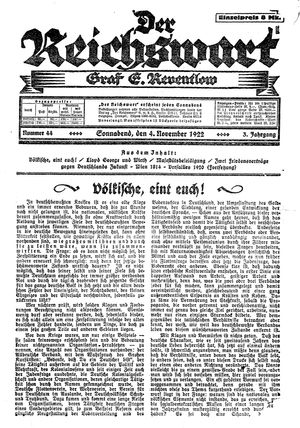 Reichswart vom 04.11.1922