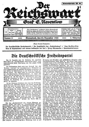 Reichswart vom 23.12.1922
