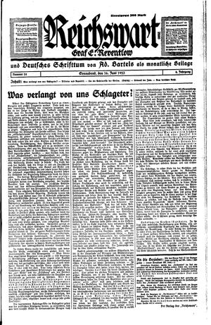 Reichswart vom 16.06.1923