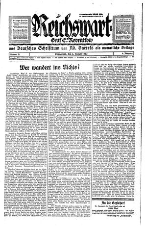 Reichswart vom 04.08.1923