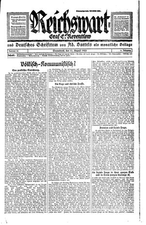 Reichswart vom 11.08.1923