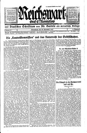 Reichswart vom 24.11.1923