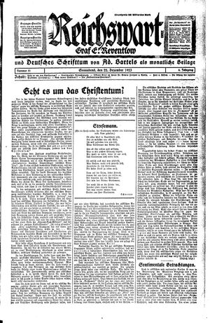 Reichswart vom 22.12.1923
