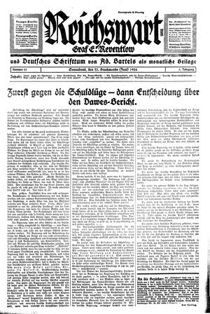 Reichswart vom 21.06.1924