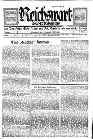 Reichswart vom 05.07.1924