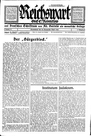 Reichswart vom 26.07.1924