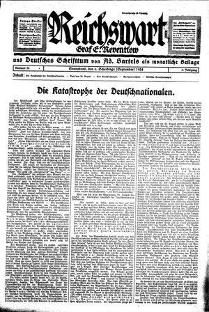 Reichswart vom 06.09.1924