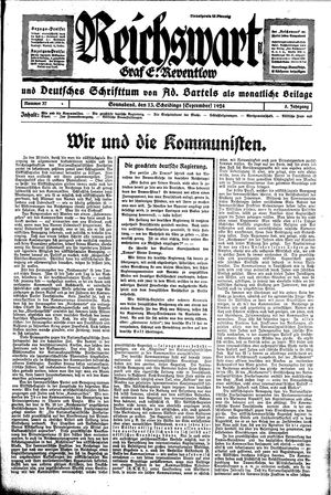 Reichswart vom 13.09.1924