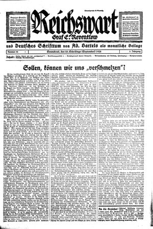 Reichswart vom 20.09.1924