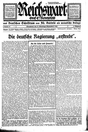 Reichswart vom 27.09.1924
