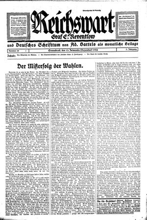 Reichswart vom 13.12.1924