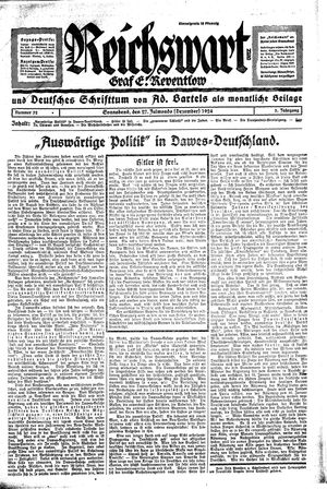 Reichswart vom 27.12.1924
