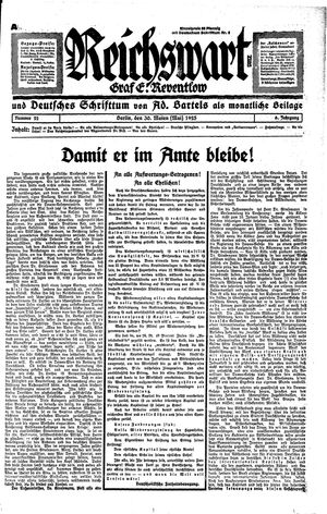 Reichswart vom 30.05.1925