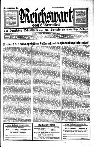 Reichswart vom 20.06.1925