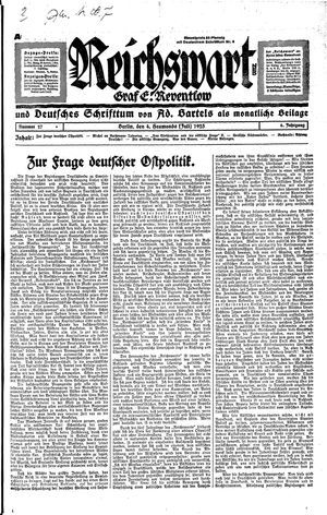 Reichswart vom 04.07.1925