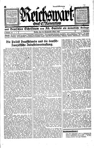 Reichswart vom 18.07.1925