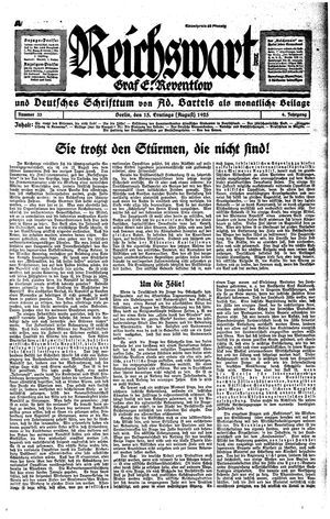 Reichswart vom 15.08.1925