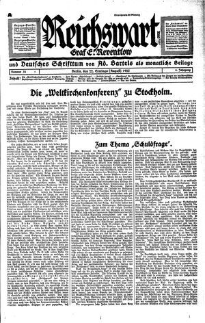 Reichswart vom 22.08.1925