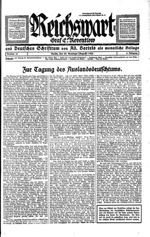 Reichswart vom 29.08.1925