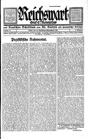 Reichswart vom 12.09.1925