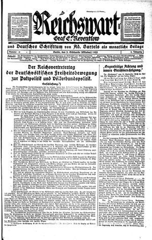 Reichswart vom 03.10.1925