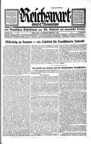 Reichswart vom 17.10.1925