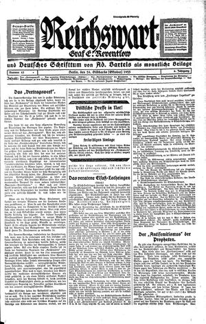 Reichswart vom 24.10.1925